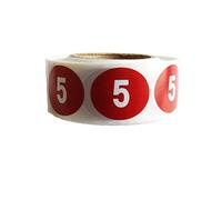 500x RED Sign 5 SELF Adhesive Stickers Sticky Labels Swing Labels for Retail