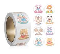 500x/Roll Rewards Stickers Animal Cartoon Decals Water Bottle for Kids Students