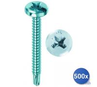 500x Screw Self drilling Drillex & Reg; Mustad White Galvanized Tc Ph E-100 3,