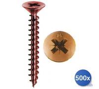 500X Self-Tapping Screws For Chipboard Panelvit&Reg; Mustad Bronze Tsp Pcs