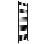500x1600mm Towel Warmer Flat, Wall Mounted Matte Black Plated Steel Bathroom Towel Rail Radiator, Suitable for Central Heating, Electric and Dual Fuel
