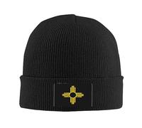 501 Beanie Hat New Mexico Zia Sun Black Beanie Cap Casual Winter Hat Soft Knit Cap for Skiing Fishing Camping
