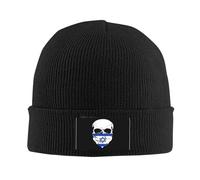 501 Beanie Hat Skull with Israel Flag Black Beanie Cap Casual Knit Hat Soft Knit Cap for Winter Jogging Fishing