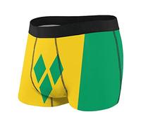 501 Boxer Shorts Flag Of Saint Vincent Grenadines Boxer Briefs Breathable Men'S Boxer Fit Men'S Underwear For Daily Sports Stretchy L