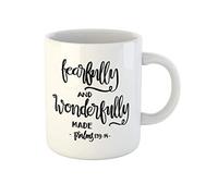 501 Coffee Mug 330Ml, Faith Fearfully and Wonderfully Made Modern Mug Cup Personalised Kitchenware Couple Coffee Cup, for Birthday, Coffee, Household