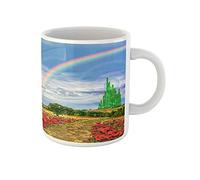 501 Coffee Mug 330Ml, The Yellow Brick Road Leading Into The Emerald City in The Land of Oz Oz Wizard Ceramic Cups Funny Novelty Porcelain Mug, for Women, Office, Birthday