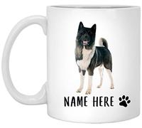 501 Coffee Mug American Akita White Brindle Custom Text Ceramic Mug Funny Tea Mug Personalised Ceramic Tea Cup For Home Kitchen Boy 330 ML
