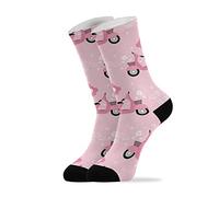 501 Compression Socks Pink Scooter And Heart Shape Balloons Sports Socks Non Slip Calf Socks Light Weight Athletic Socks For Women Men Walking 40cm