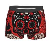 501 Day Of The Dead Skull Death Red Men'S Briefs Fitted Stretchy Boxer Briefs Fitted Athletic Underwear Cool Sports Undershorts L