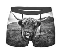 501 Highland Cow Men'S Boxer Briefs Cool Sports Undershorts Stretchy Athletic Underwear Soft Boxers Trunk M