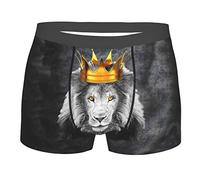 501 Lion With Crown Men'S Boxer Briefs Fitted Boxers Shorts Stretchy Athletic Underwear Premium Sports Briefs S