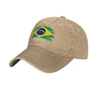 501 Men Women Dad Cap Brazil Flag Brazilian Plain Hat Adjustable Denim Cap Do Old Casual Hat for Summer Running Golf