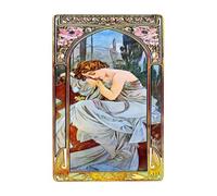 501 Metal Tin Sign 1899 Nocturnal Slumber Vintage French Nouveau France Wall Art Decor Retro Wall Poster Elegant Metal Wall Sign For Cafe Kitchen Pub 20x30 cm