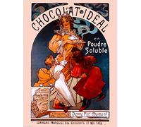 501 Metal Tin Sign Chocolat Ideal French Nouveau Alphonse Mucha Vintage Wall Art Decor Retro Wall Sign Nostalgic Bathroom Sign For Cafe Kitchen Bar 20x30 cm