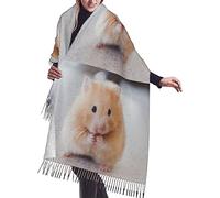 501 Scarves For Women Praying Little Hamster Scarves With Tassel For Ladies Fashion Ladies Scarf And Shawl Large Fringed Scarves, For Gifts, Wedding, Party