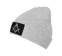 501 Slouch Beanie Hat Freemason Symbol Square Compass G Lodge Masonic Black Beanie Hat Outdoor Knit Hat Warm Cap for Gifts, Adults, Christmas