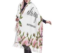 501 Women Warm Scarf Winter Tassel Shawl With Fringe Inspirational Thoughts Prayers Religious Verse Scarf Shawls Wraps Dress Wedding Bridal