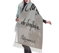 501 Women Warm Scarf Winter Tassel Shawl With Fringe Inspirational Verse Religious Healing Scarf Shawls Wraps Evening Dress Wedding Bridal Scarves