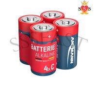 5015571 C Size Batteries [Pack of 4] Long Lasting Alkaline Disposable