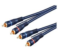50175 cable RCA plug x2, control, 5m blue on both sides Goobay