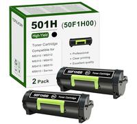 501H (50F1H00) High Yield Black Toner Cartridge 2-Pack Replacement for Lexmark MS310 MS310dn MS312 MS312dn MS315 MS315dn MS410 MS410dn MS415 MS415dn MS510 MS510dn MS610 MS610dn Printer