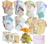 501PCS Vintage Scrapbook Paper, Scrapbooking Supplies Set Journaling Kit Include 460pcs Thin Decorative Paper, 40pcs Flower Stickers, and 1 Double-Side Adhesive Tape for Junk Journal Ephemera Planner