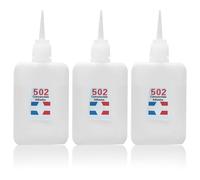 502 Super Glue, 3Pcs 50ml Quick Dry Strong Glue Universal Adhesive Sealant Tool for Woodworking, Plastic, Wood, Metal, Ceramic, Leather, and Crafts