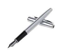 5020 Silver Stainless Steel Fountain Pen, Standard Medium Nib Gift Gradient Pen Included