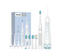 (5020E-507White) Fairywill Water Dental Flosser Teeth Portable Cordless USB Oral Irrigator Cleaner IPX7 Waterproof Electric Toothbrush Set Home