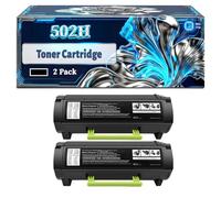 502H Toner Cartridge Compatible for Lexmark MS310d MS310dn MS410d MS410dn MS510dn MS610de MS610dn MS610dte Printers, With Chip Large Capacity 5000 Pages (2-Pack Black)