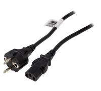 50369 cable 3 x 1 mm² CEE 7/7 (E/F) male, IEC C13 female 2.5 m QOLTEC