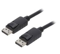 50370 cable Displayport plug, 0.5 m black QOLTEC on both sides
