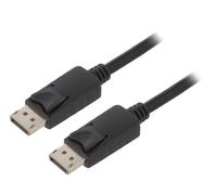 50374 cable Displayport plug, 3 meters black QOLTEC on both sides