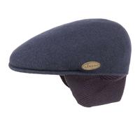 Kangol 504 Flat Cap with Ear Flaps by Men - Men´s hat Wool Peak, Winter Autumn-Winter - M (56-57 cm) Navy