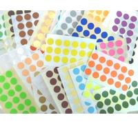 504 Labels, 13mm Diameter Round, Mixed Colour Code Stickers, Self-Adhesive Sticky Coloured Dots