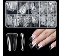 504 Pcs Clear Nails Tips Half Covers False Press on Duck Curved Manicures Supplies