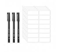 504 PCS Name Labels for Clothes Kids, Waterproof Writable Fabric Stickers with 3 PCS Permanent Fabric Marker Pens, White Sticky Lab-Els, Suitable for Schools, Nursing, and Homes