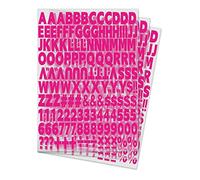 504 Piece 1 Inch Iron On Heat Transfer Letters and Numbers Alphabets Numbers Fabric Vinyl Letter DIY for Sport Jerseys T Shirts Clothes Slogan Printing Crafts Decoration (Magenta)