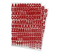 504 Piece 1 Inch Iron On Heat Transfer Letters and Numbers Alphabets Numbers Fabric Vinyl Letter DIY for Sport Jerseys T Shirts Clothes Slogan Printing Crafts Decoration (Red)