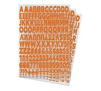 504 Piece 1 Inch Iron On Heat Transfer Letters and Numbers Alphabets Numbers Fabric Vinyl Letter DIY for Sport Jerseys T Shirts Clothes Slogan Printing Crafts Decoration (Orange)