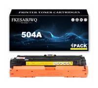 504A Toner Cartridge for HP CP3525 CP3525N CP3525DN CP3525X CM3530 CM3530TS | High Yield CE250A CE251A CE253A CE252A Toner Cartridges Replacement,Yellow-1 Pack