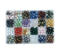 504pcs 8mm Natural Round Stone Beads Gemstone Beading Hole Size 1mm Crystal Energy Stone Healing for Bracelet Necklace Earrings Jewelry Making(24 Colors-2,8mm)