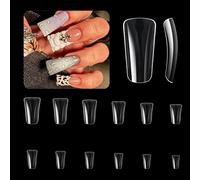 504pcs Clear Nail Tips Nail Extensions Press-On Nail Curved Nail Tips Duck Claw Tips Half Cover False Nails