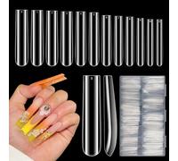504Pcs Clear Square Nail Tips for Acrylic Nails Professional, XXXL Extra Long Tapered Square Straight Acrylic Nail Tips, Full Cover No Crease Nail Extension False Nails for DIY Nail Art 12 Sizes
