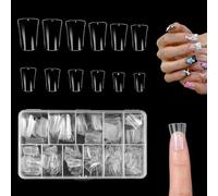 504pcs Duck Nail Tips, Short Clear Press on Nails Full Cover Acrylic Duck Tips 12 Sizes Box-Packed, Flexible and Long-Lasting Supplies for Extensions Professional Home Diy & Salon Use