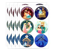 504Pcs Happy Birthday Jesus Stickers Religious Christmas Stickers for Kids Nativity Scene Stickers Church Christian Sticker for Sunday School Classroom Party Favor Supplies Decoration