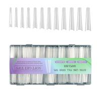 504Pcs Soft Gels Nails Tips Extra Long Full Covers False for Extensions Artificial Clear Press on Clear Acrylic Supplies Full