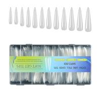 504Pcs Soft Gels Nails Tips Extra Long Full Covers False Nails Tips For Extensions Artificial Clear Press On Extra Long Soft Gel Nail