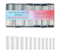 504Pcs Soft Gels Nails Tips Extra Long Full Covers False Tips For Extensions Artificial Clear Press On Professional Salon Gel Nail Extension