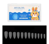504Pieces False Nails Coffin Clear Fake Nail Tips Press on Soak Off Full Cover for Extension 12 Sizes Soft for Acrylic Professional Full Cover Kit